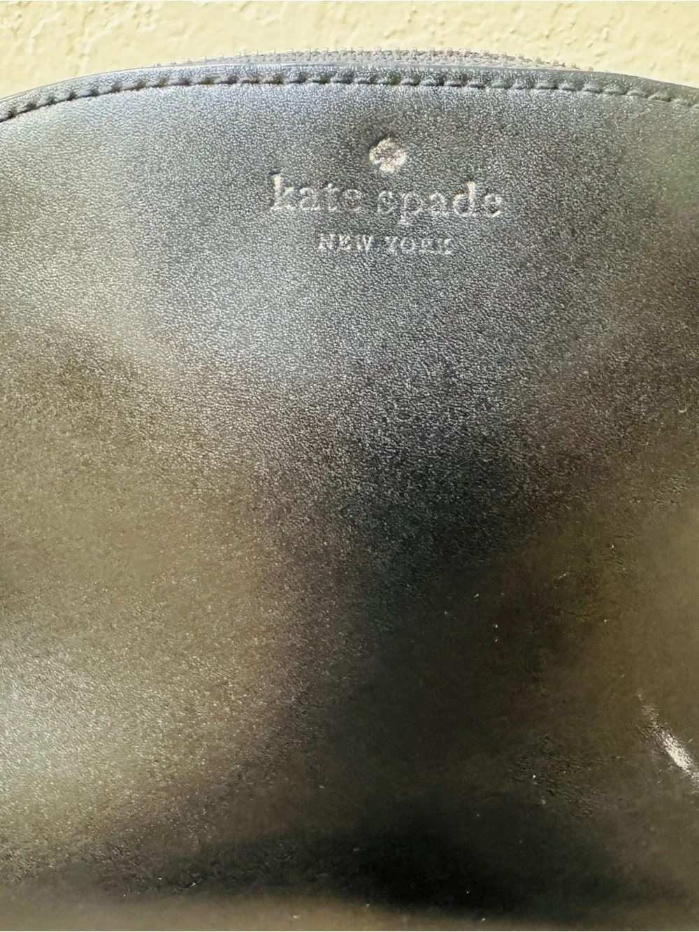 kate spade black leather dome crossbody with gold hardware